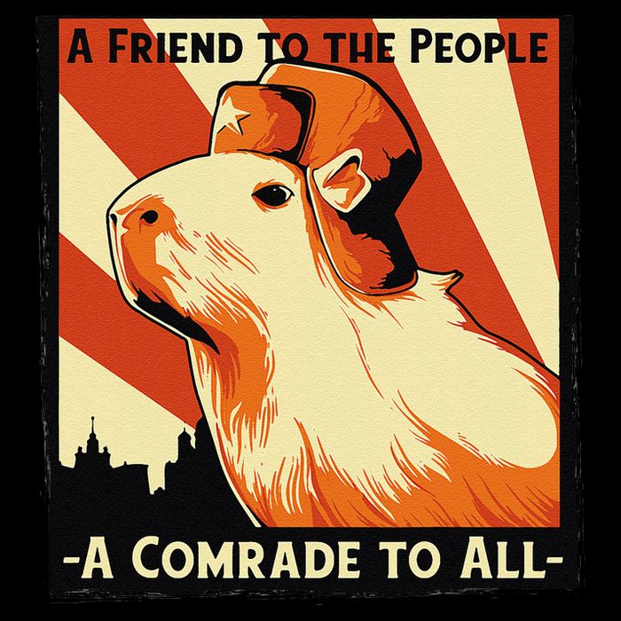 Ussr Communist Capybara Soviet A Friend To The People 16 in Basic Backpack