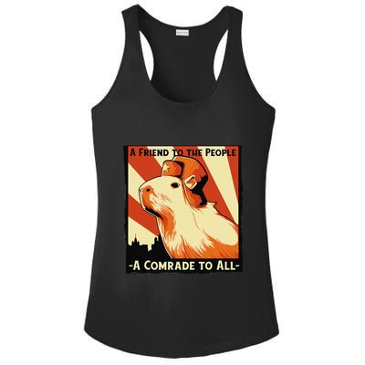Ussr Communist Capybara Soviet A Friend To The People Ladies PosiCharge Competitor Racerback Tank
