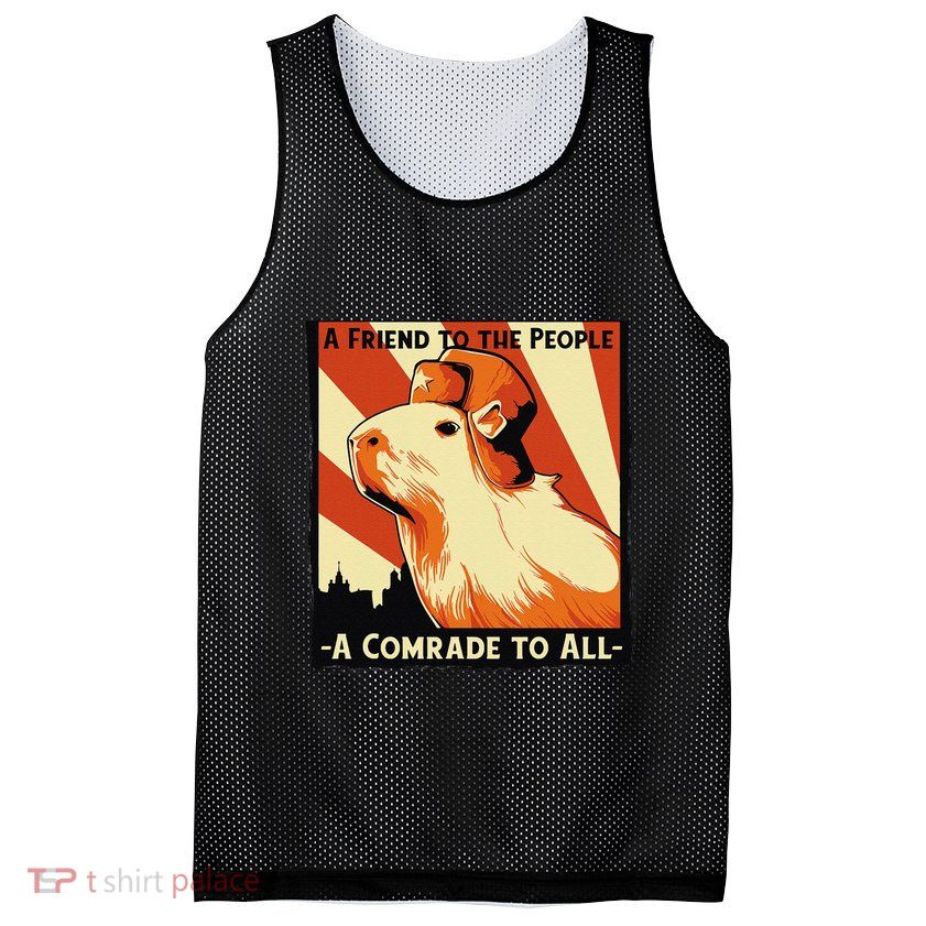 Ussr Communist Capybara Soviet A Friend To The People Mesh Reversible Basketball Jersey Tank
