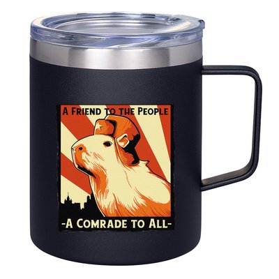 Ussr Communist Capybara Soviet A Friend To The People 12oz Stainless Steel Coffee Mug