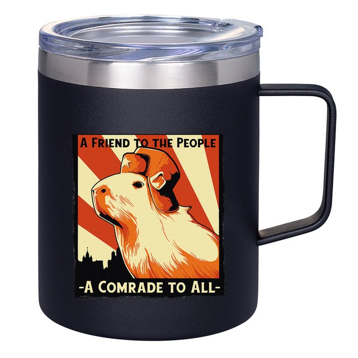 Ussr Communist Capybara Soviet A Friend To The People 12oz Stainless Steel Coffee Mug