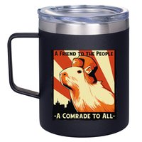 Ussr Communist Capybara Soviet A Friend To The People 12oz Stainless Steel Coffee Mug