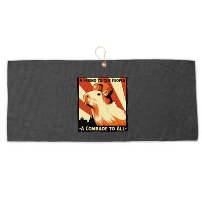 Ussr Communist Capybara Soviet A Friend To The People Large Microfiber Waffle Golf Towel