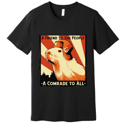 Ussr Communist Capybara Soviet A Friend To The People Premium T-Shirt