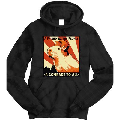 Ussr Communist Capybara Soviet A Friend To The People Tie Dye Hoodie