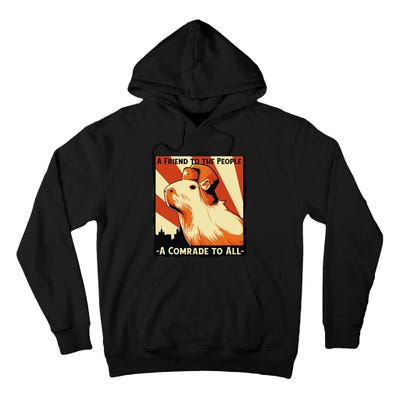 Ussr Communist Capybara Soviet A Friend To The People Tall Hoodie