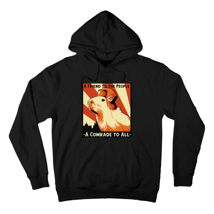 Ussr Communist Capybara Soviet A Friend To The People Tall Hoodie