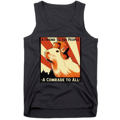 Ussr Communist Capybara Soviet A Friend To The People Tank Top