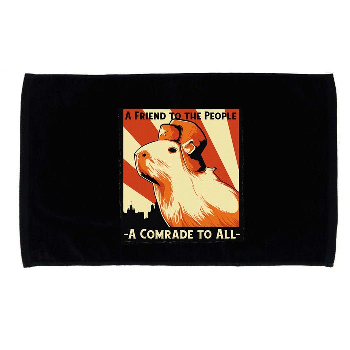 Ussr Communist Capybara Soviet A Friend To The People Microfiber Hand Towel