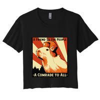Ussr Communist Capybara Soviet A Friend To The People Crop Top
