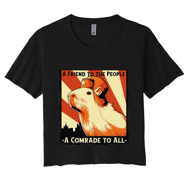 Ussr Communist Capybara Soviet A Friend To The People Crop Top