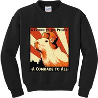 Ussr Communist Capybara Soviet A Friend To The People Kids Sweatshirt