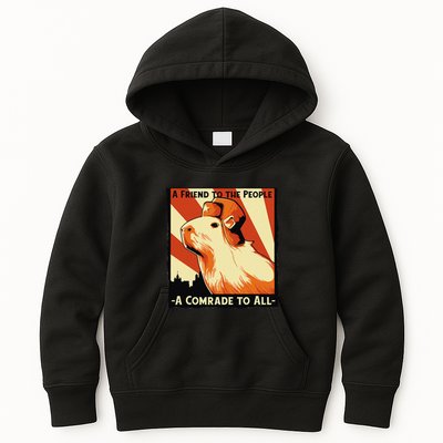 Ussr Communist Capybara Soviet A Friend To The People Kids Hoodie