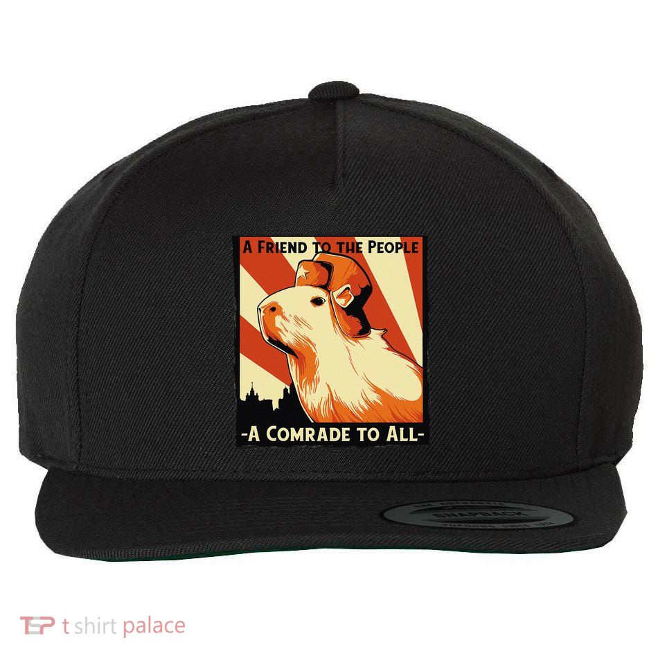 Ussr Communist Capybara Soviet A Friend To The People Wool Snapback Cap
