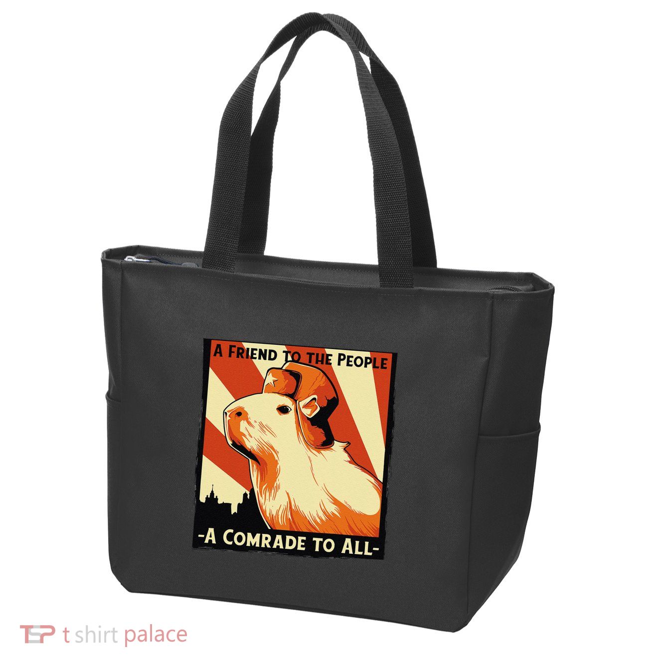Ussr Communist Capybara Soviet A Friend To The People Zip Tote Bag