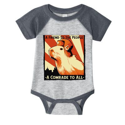 Ussr Communist Capybara Soviet A Friend To The People Infant Baby Jersey Bodysuit