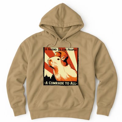 Ussr Communist Capybara Soviet A Friend To The People Hoodie