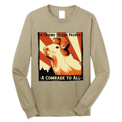 Ussr Communist Capybara Soviet A Friend To The People Long Sleeve Shirt