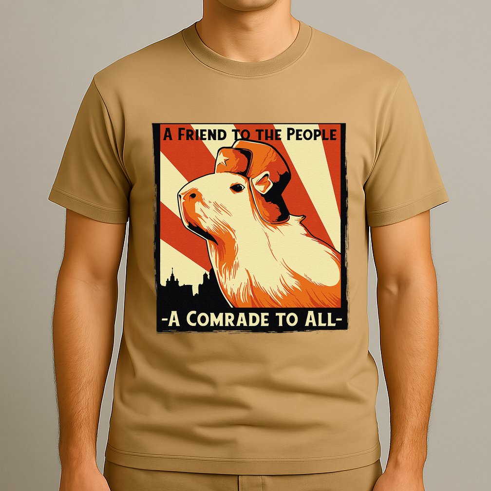 Ussr Communist Capybara Soviet A Friend To The People T-Shirt