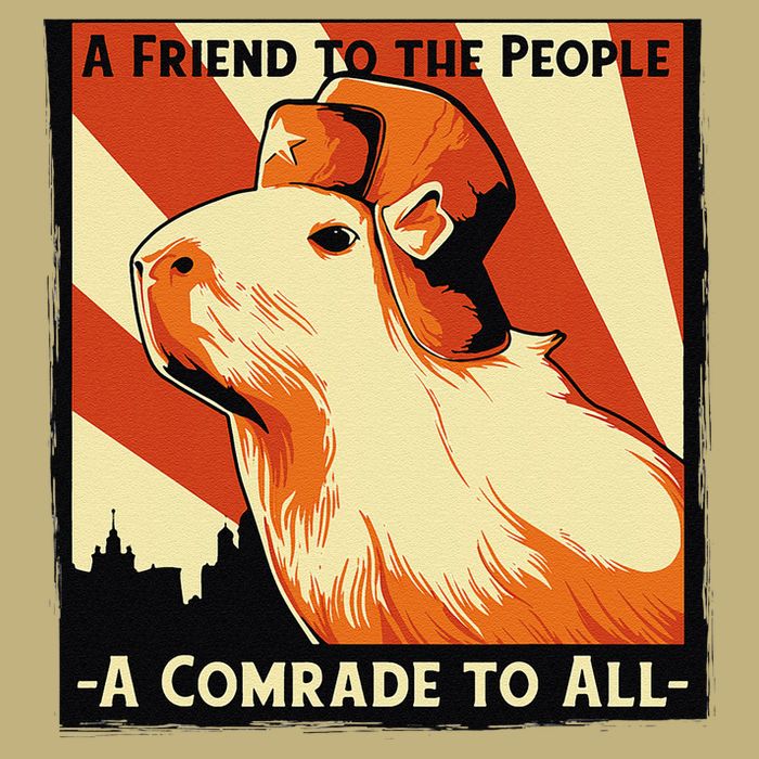 Ussr Communist Capybara Soviet A Friend To The People Button
