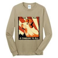 Ussr Communist Capybara Soviet A Friend To The People Tall Long Sleeve T-Shirt