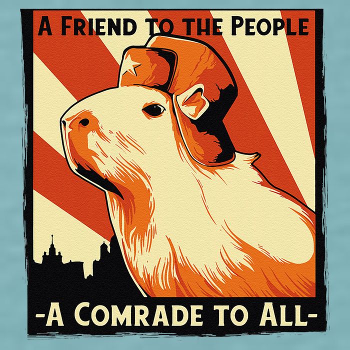 Ussr Communist Capybara Soviet A Friend To The People Sueded Cloud Jersey T-Shirt