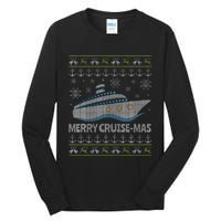 Ugly Christmas Cruise Ship Vacation Merry Cruisemas Tall Long Sleeve T-Shirt