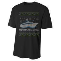 Ugly Christmas Cruise Ship Vacation Merry Cruisemas Performance Sprint T-Shirt