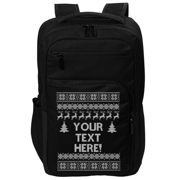 Custom Personalized Ugly Christmas Sweater Family Impact Tech Backpack