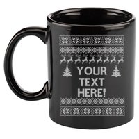 Custom Personalized Ugly Christmas Sweater Family 11oz C Handle Ceramic Mug