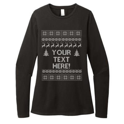 Custom Personalized Ugly Christmas Sweater Family Womens CVC Long Sleeve Shirt