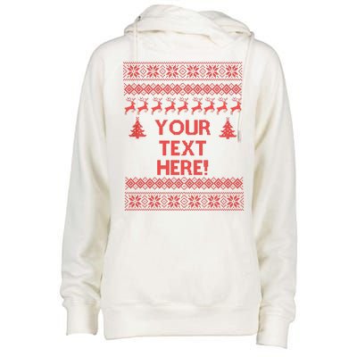 Custom Personalized Ugly Christmas Sweater Family Womens Funnel Neck Pullover Hood