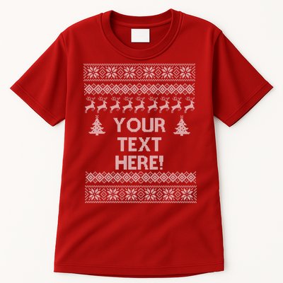 Custom Personalized Ugly Christmas Sweater Family Tall T-Shirt