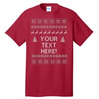 Custom Personalized Ugly Christmas Sweater Family Tall T-Shirt