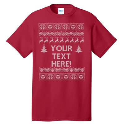 Custom Personalized Ugly Christmas Sweater Family Tall T-Shirt