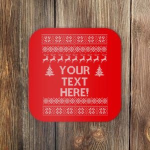 Custom Personalized Ugly Christmas Sweater Family Coaster