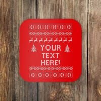 Custom Personalized Ugly Christmas Sweater Family Coaster