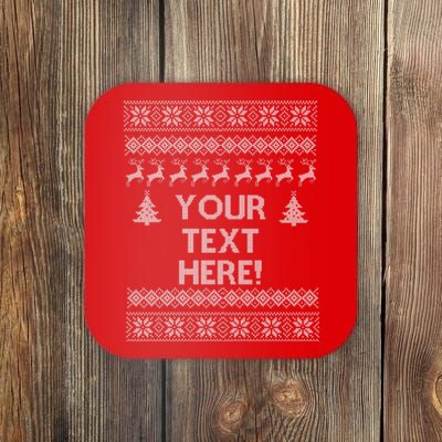 Custom Personalized Ugly Christmas Sweater Family Coaster