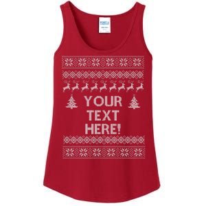 Custom Personalized Ugly Christmas Sweater Family Ladies Essential Tank