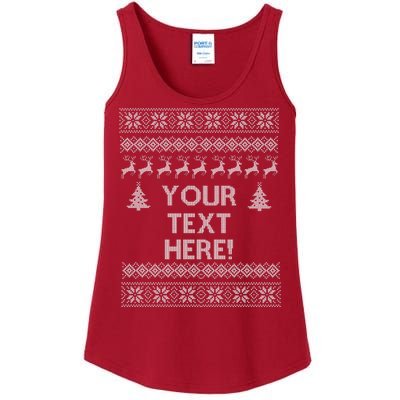 Custom Personalized Ugly Christmas Sweater Family Ladies Essential Tank