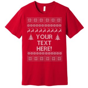 Custom Personalized Ugly Christmas Sweater Family Premium T-Shirt