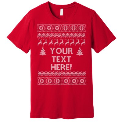 Custom Personalized Ugly Christmas Sweater Family Premium T-Shirt