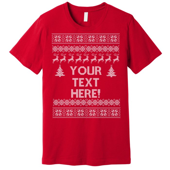 Custom Personalized Ugly Christmas Sweater Family Premium T-Shirt