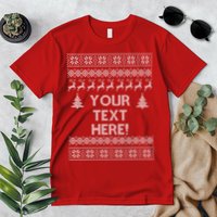 Custom Personalized Ugly Christmas Sweater Family Premium T-Shirt