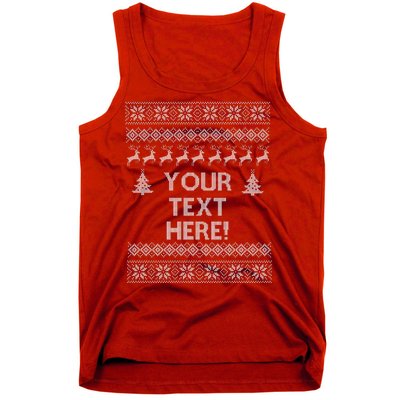 Custom Personalized Ugly Christmas Sweater Family Tank Top