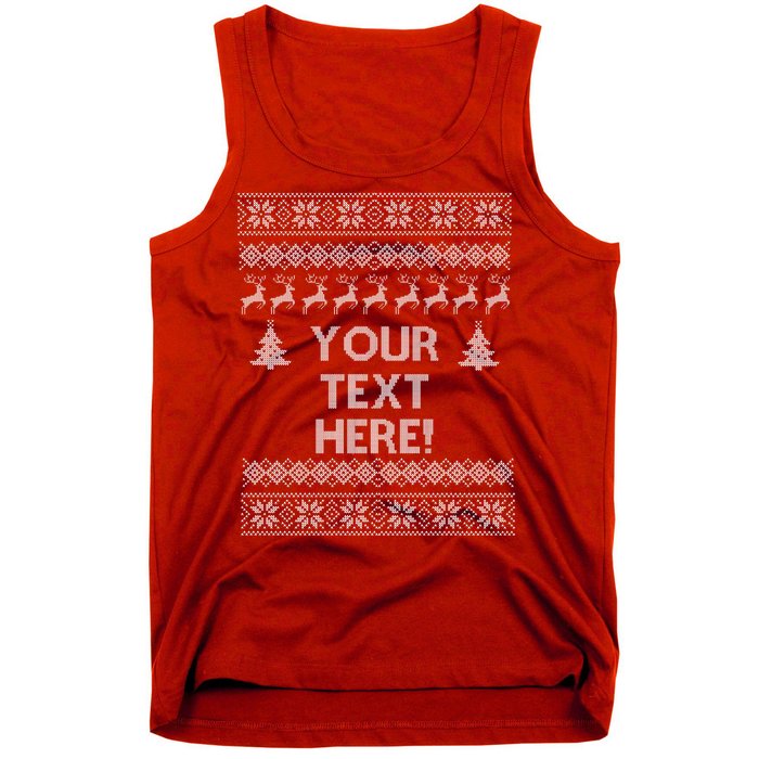 Custom Personalized Ugly Christmas Sweater Family Tank Top