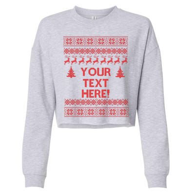 Custom Personalized Ugly Christmas Sweater Family Cropped Pullover Crew