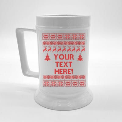 Custom Personalized Ugly Christmas Sweater Family Beer Stein