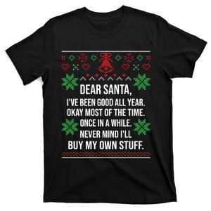 Ugly Christmas Dear Santa Claus Wish List T-Shirt