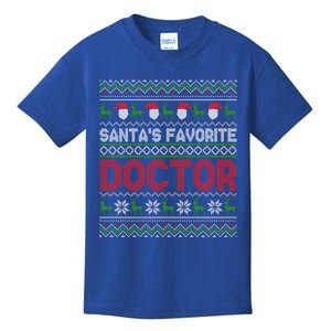 Ugly Christmas Design Funny SantaS Favorite Doctor Gift Kids T-Shirt